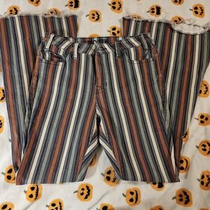 Striped Bell Bottom Jeans